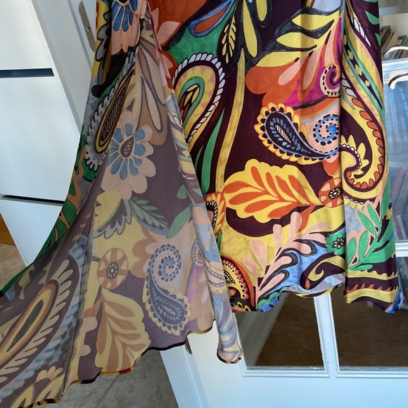 NWT ZARA Asymmetric Sleeve Side Slit Tropical Print Dress Blogger Favorite Small - Picture 7 of 10